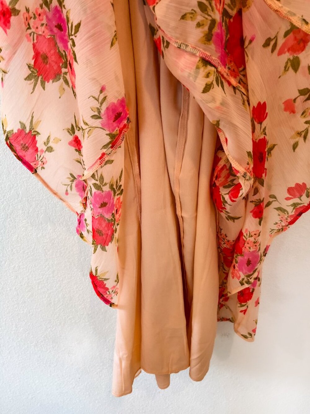 NWT Old Navy Pink Floral Off Shoulder Ruffle Chiffon Maxi Dress Wedding Guest 8 - Picture 9 of 10